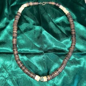 Boho beaded necklace with turquoise center stone